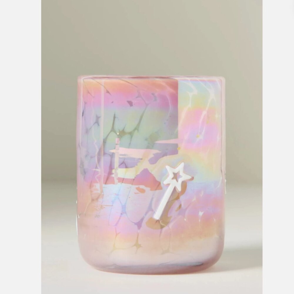 NWT Pink Iridescent Anthropologie Icon Juice Glass in Mystic Luster Wand